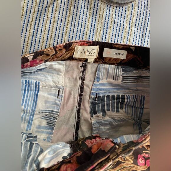 CH|NO by Anthropologie Relaxed Floral Pants Multicolored Pockets Sz 27 - Picture 10 of 17